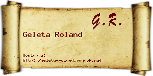 Geleta Roland névjegykártya